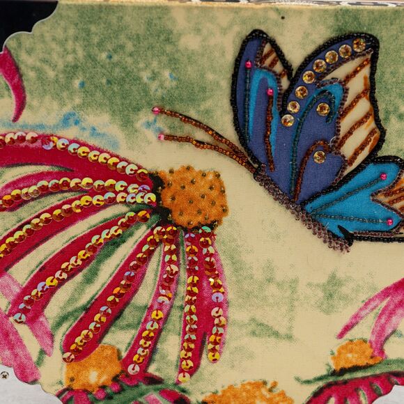 Hand made Cigar box purse case beaded handle - Picture 10 of 11